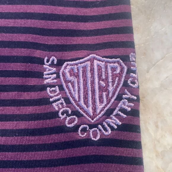 Purple Striped Cutter Buck Golf Polo - Picture 4 of 5